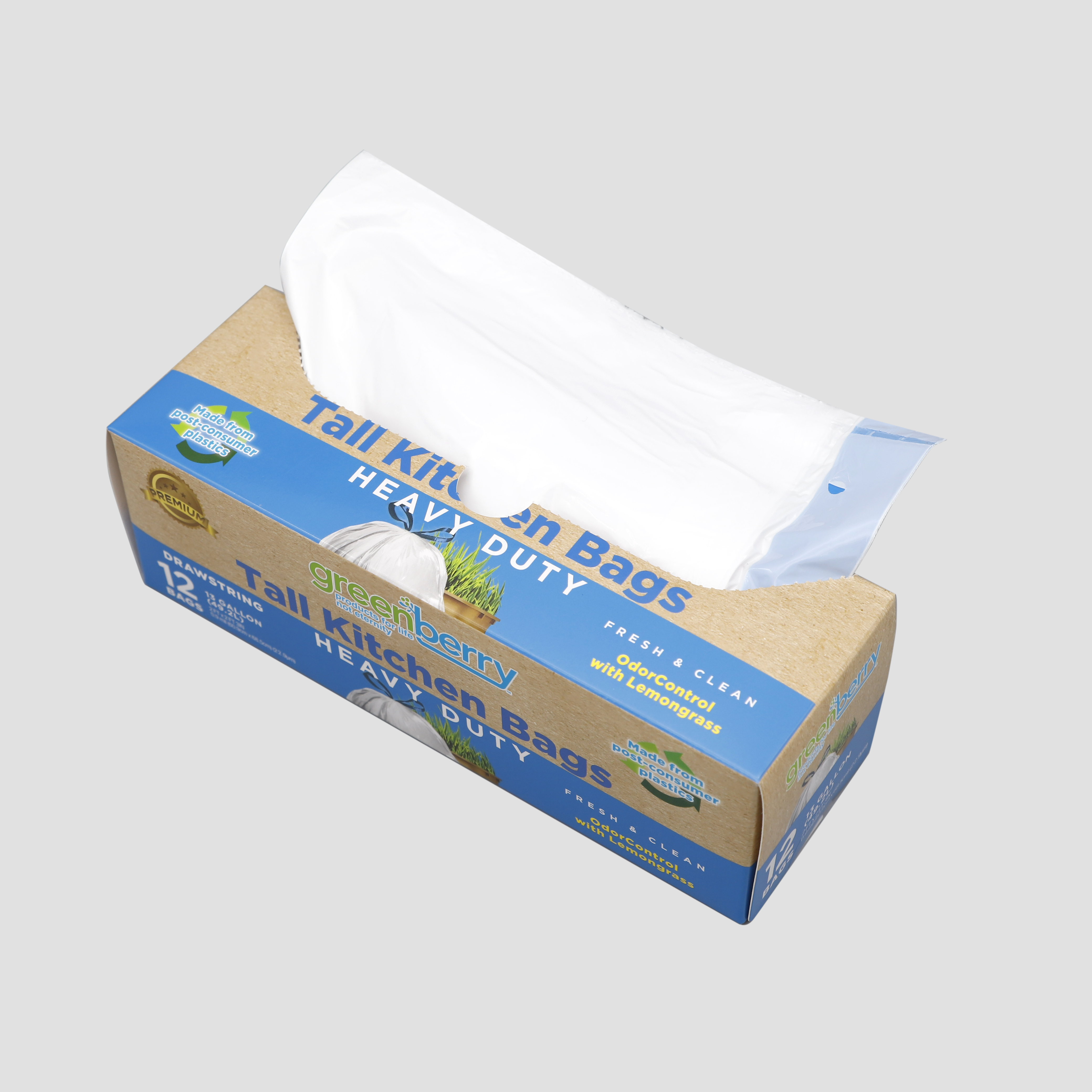 PE Drawstring Trash Bag on Roll